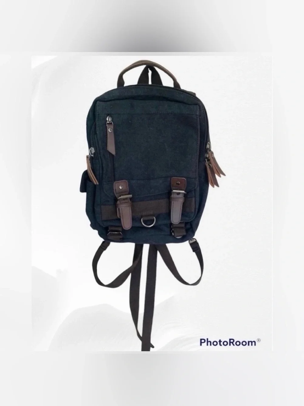 Palm & Peak Boutique Backpack Canvas Utility Style Bag Brown Trim